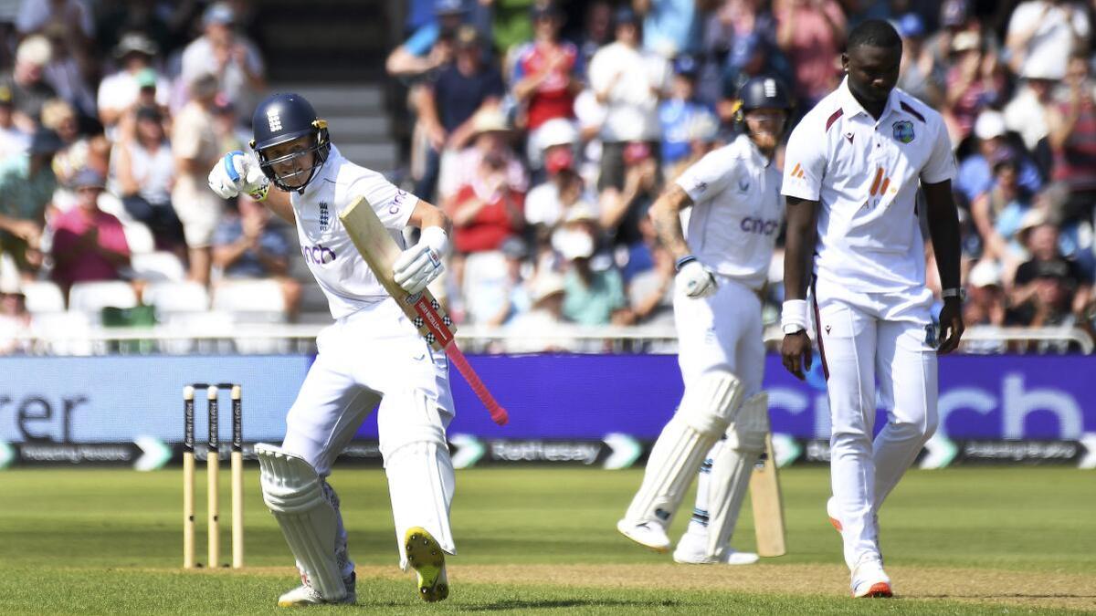 ENG vs WI 2nd Test: Ton-up Pope leads England to 416 all out against West Indies on Day 1